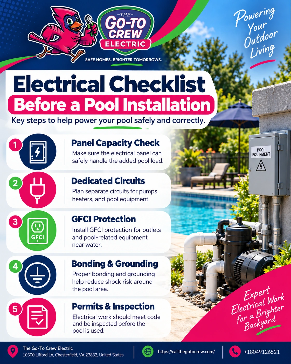 electrical checklist before pool installation