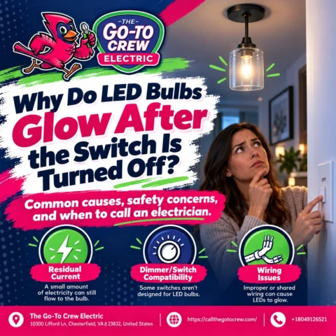 why do led bulbs glow after the switch turned off